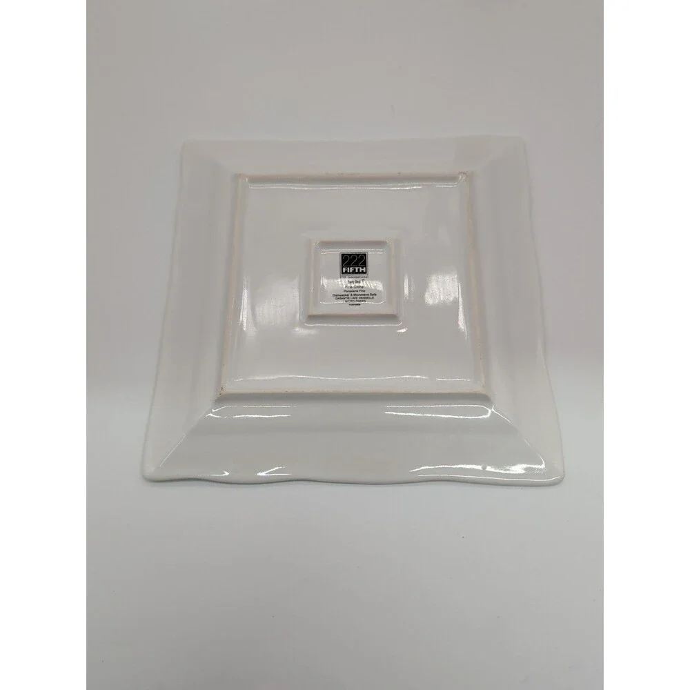222 Fifth Early Bird Scalloped Square Salad Plate 8